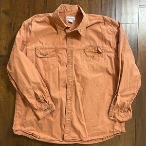 Vintage Carhartt men’s button down long sleeve size 2XL orange workwear casual
